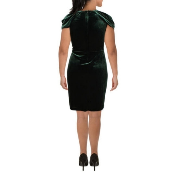 Lauren Ralph Lauren Green velvet cocktail dress - Picture 5 of 6